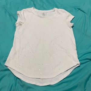 Girls White Glittery T-Shirt